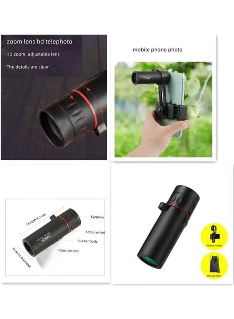 Unewshi 2000X25 Monocular Telescope, Suitable for Adults and Children Portable Telescope, 8000M/80000M Gift (With Mobile Phone Adapter) - Image 4